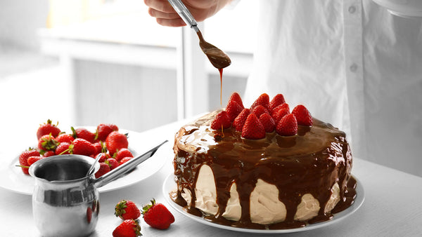 Chocolate cake with strawberry so tasty