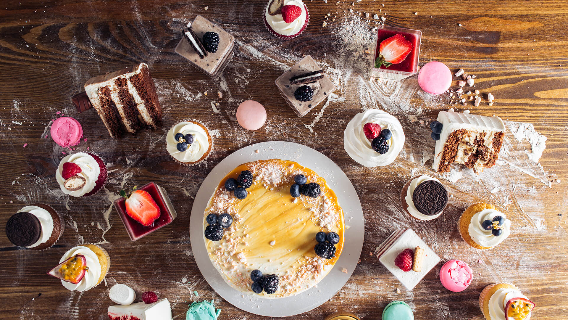 Different types of tasty cup cake